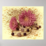 Lace, Pearls and Mums Posters