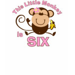 Little Monkey 6th Birthday Girl T-shirts