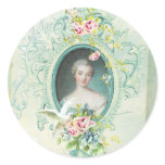 Madame Pompadour Passionannte Singing Bird Round Sticker