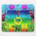 Mousemat Abstract Digital Graffiti Rainbow Love マウスパッド