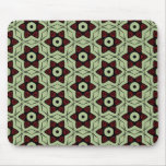 Mousepad Black Tan Red Star Pattern Mousemat