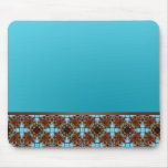 Mousepad Cyan Blue Brown Elegant Mousemat