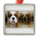 New Year - Golden Elegance - Cavalier Blenheim Christmas Tree Ornaments