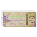 PixDezines Boarding Pass+Beach, Purple Starfish Custom Announcements