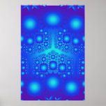 Poster: Blue Fractal Explosions