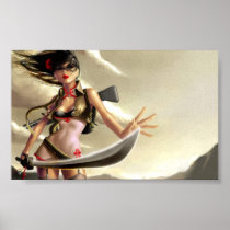 POSTER/CANVASの印刷物 · Sookieおよび彼女のkatana ポスター