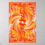 Poster: Orange Spiral Pattern: Vector Drawing