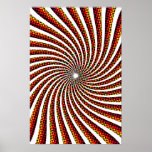 Poster: Psychedelic Spiral: Red Yellow: Trippy