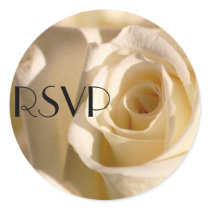 RSVPの結婚式のステッカーのクリームローズ