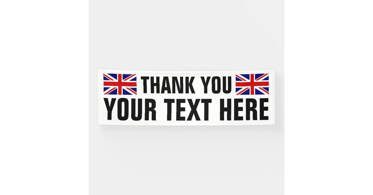 あカスタムりがとう英語のフラグでバナーに署名 横断幕 Zazzle Co Jp