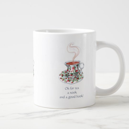 おおお お茶 おっぱい そしていい本を 茶のスローガン ジャンボコーヒーマグカップ Zazzle Co Jp