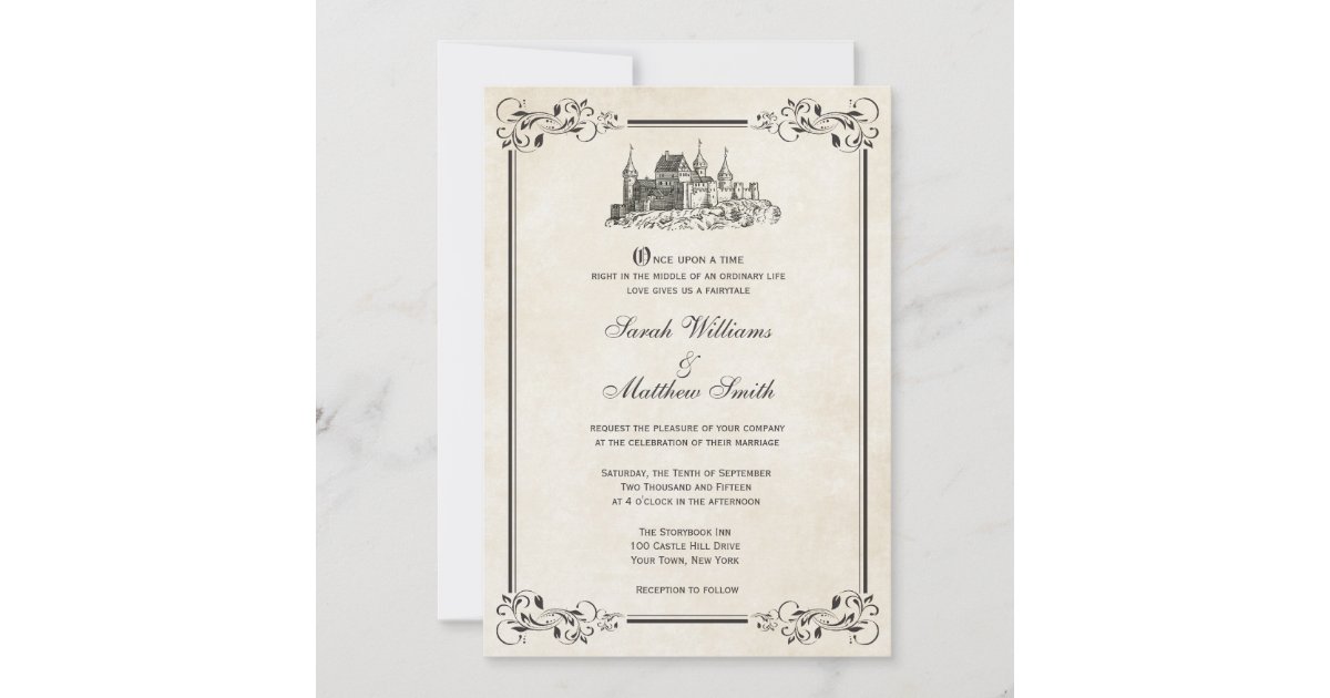 おとぎ話の城の結婚式招待状 招待状 Zazzle Co Jp