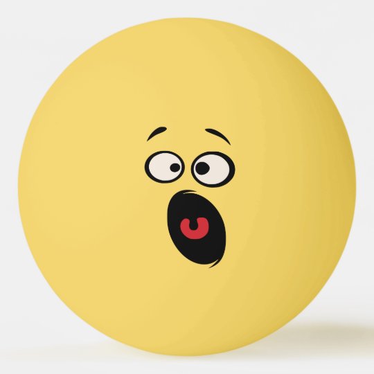 おびえさせていたおもしろいな顔の卓球の球 卓球ボール Zazzle Co Jp