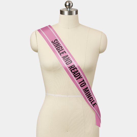 おもしろいが混独身の合したピンクの白の離婚 たすき Zazzle Co Jp