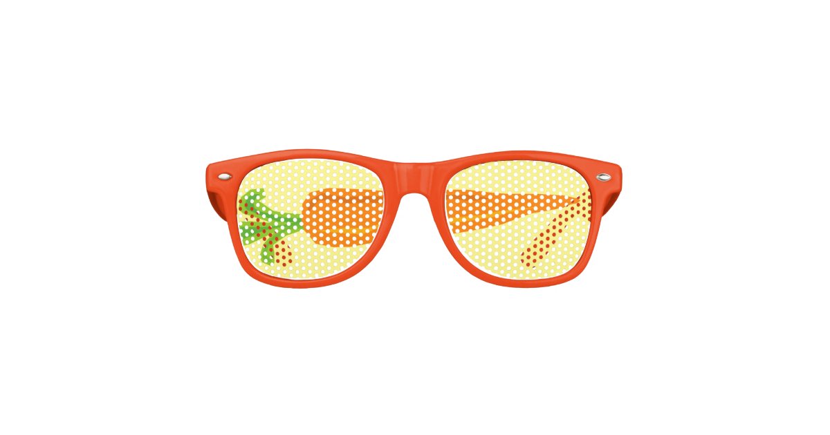 おもしろいなオレンジにんじんの野菜のパーティーはサングラスを影で覆います レトロサングラス Zazzle Co Jp