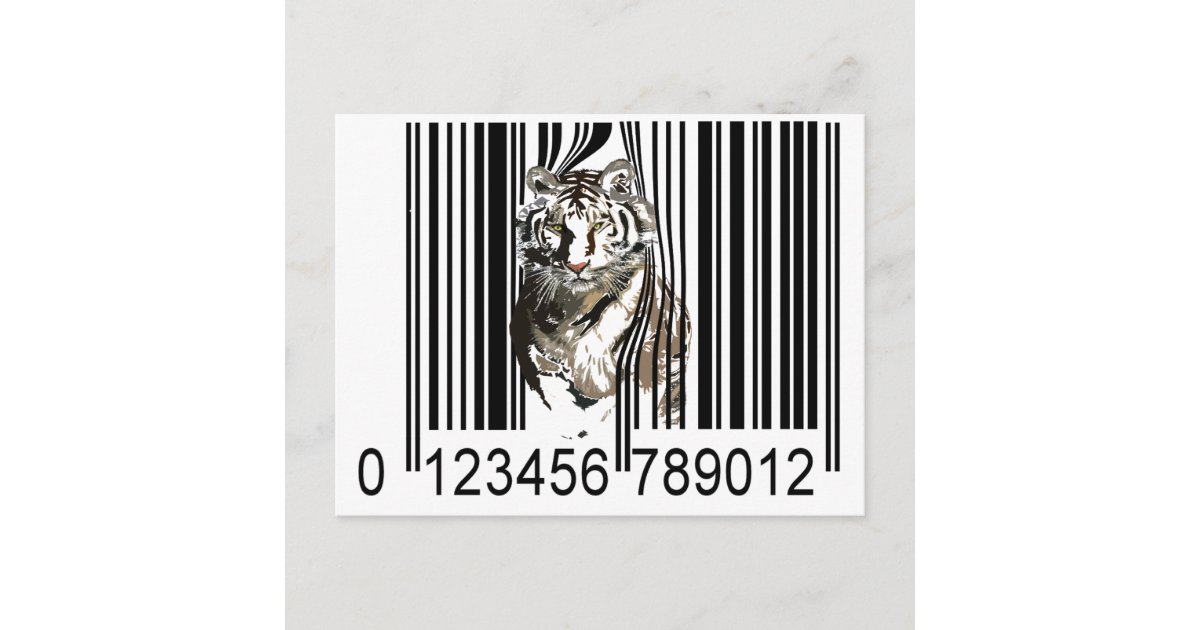 おもしろいなトラのバーコードのベクトル ポストカード Zazzle Co Jp