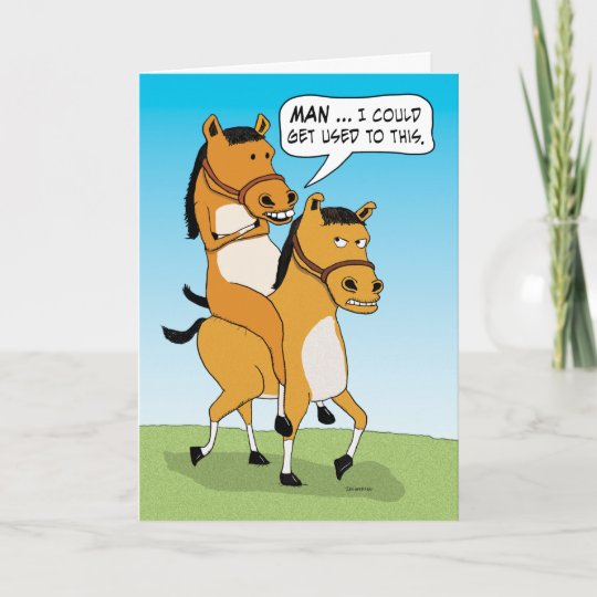 おもしろいな乗馬の馬の誕生日 カード Zazzle Co Jp