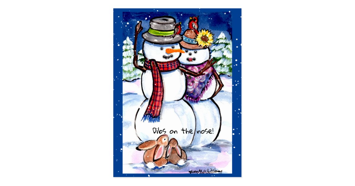 おもしろいな冬のクリスマスの雪だるまのウサギのにんじんの鼻 ポストカード Zazzle Co Jp おもしろいな冬のクリスマスの雪だるまのウサギのにんじんの鼻 ポストカード Zazzle Co Jp