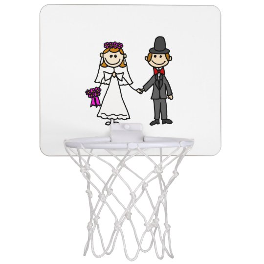 おもしろいな新郎新婦の結婚式の漫画 ミニバスケットボールゴール Zazzle Co Jp