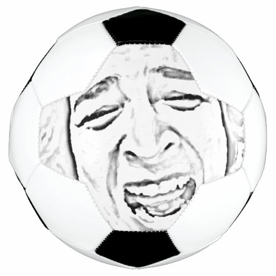おもしろいな笑う顔の写真のスケッチのデザイン サッカーボール Zazzle Co Jp