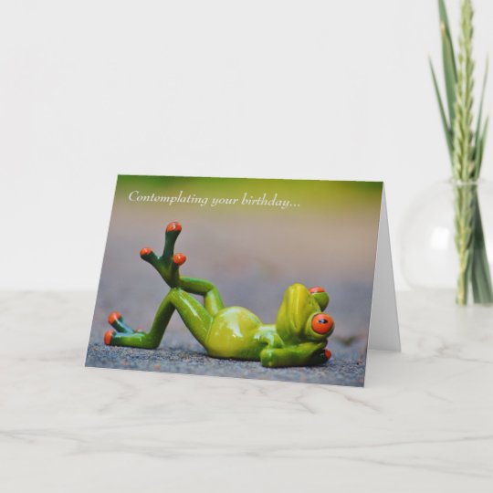 おもしろいな緑カエルの誕生日 カード Zazzle Co Jp