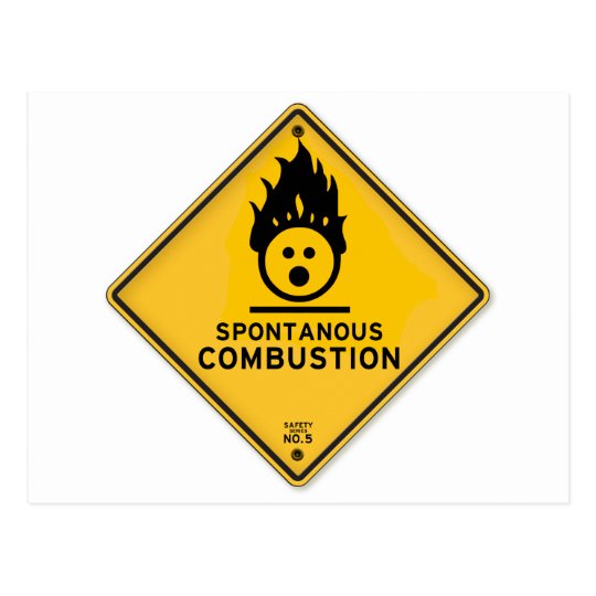 おもしろいな自然発火の警告標識 ポストカード Zazzle Co Jp