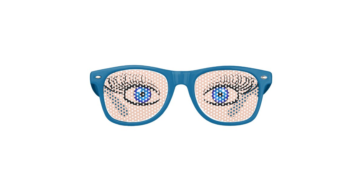 おもしろいな青い目ガラス レトロサングラス Zazzle Co Jp