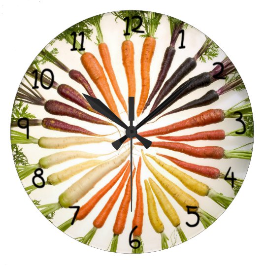 おもしろいのカラフルのにんじん ラージ壁時計 Zazzle Co Jp