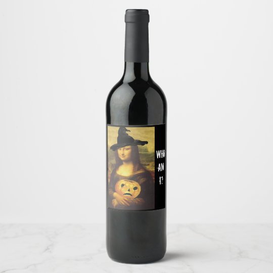おもしろいのモナ リザの魔法使い 私はだれゲームのワインのラベルであるか ワインラベル Zazzle Co Jp