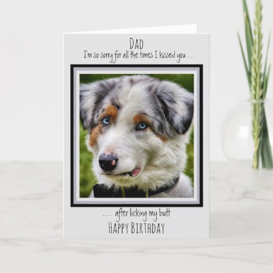 おもしろい犬パパハッピーバースデーキュートドッグ写真 カード Zazzle Co Jp