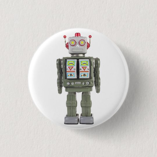 おもちゃのロボット 缶バッジ Zazzle Co Jp