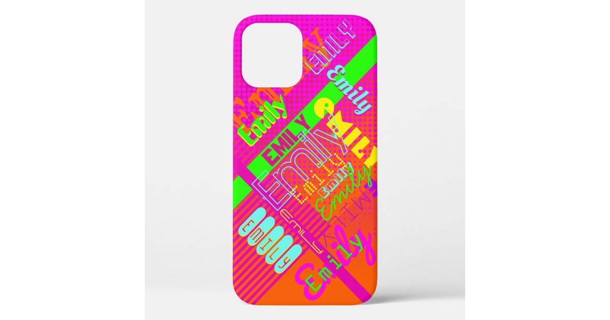 お名前 おもしろいカラフル80年90年レトロ刺激を受けた Case Mate Iphoneケース Zazzle Co Jp