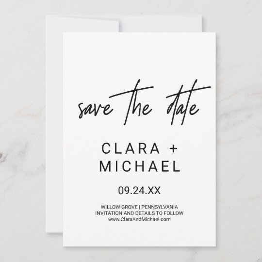 お洒落な書道の保存日付カード セーブザデート Zazzle Co Jp