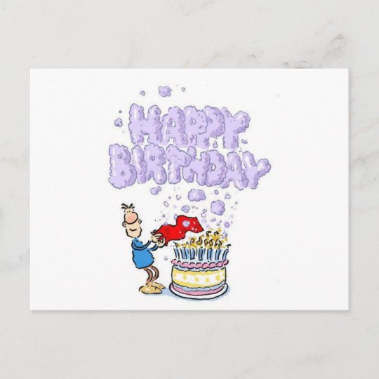 お誕生日ケーキの蝋燭とのハッピーバースデー ポストカード Zazzle Co Jp