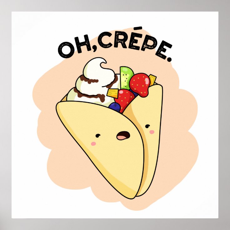 お クレープかわいい食べ物プン ポスター Zazzle Co Jp