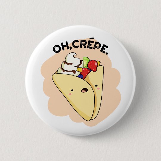 お クレープかわいい食べ物プン 缶バッジ Zazzle Co Jp