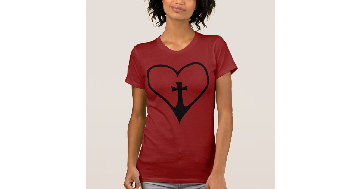 かっこいい十字のハートのワイシャツ Tシャツ Zazzle Co Jp