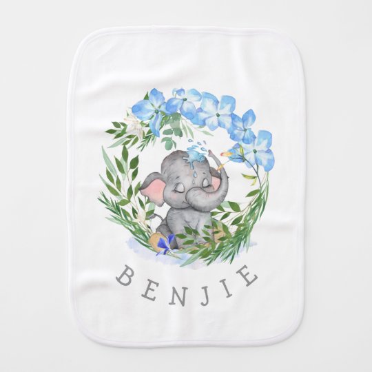 かわいいおもしろいゾウ花模様ズfoliage Boy Gray バープクロス Zazzle Co Jp