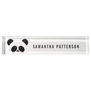 パンダデスクネームプレート Zazzle Co Jp