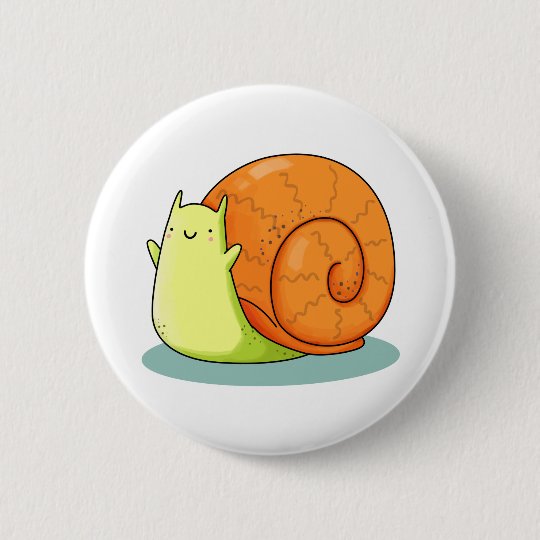 かわいいかわいいハッピーカタツムリ 缶バッジ Zazzle Co Jp