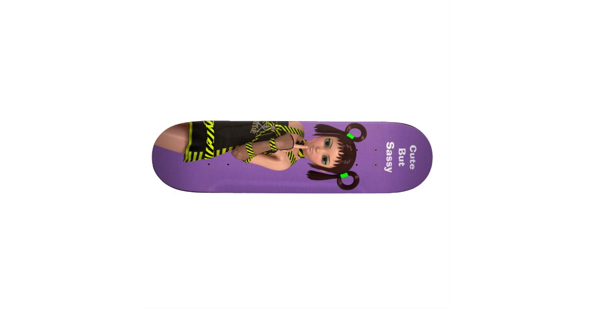 かわいいがサッシーなアニメかわいいの女の子 3d姿勢 スケートボード Zazzle Co Jp