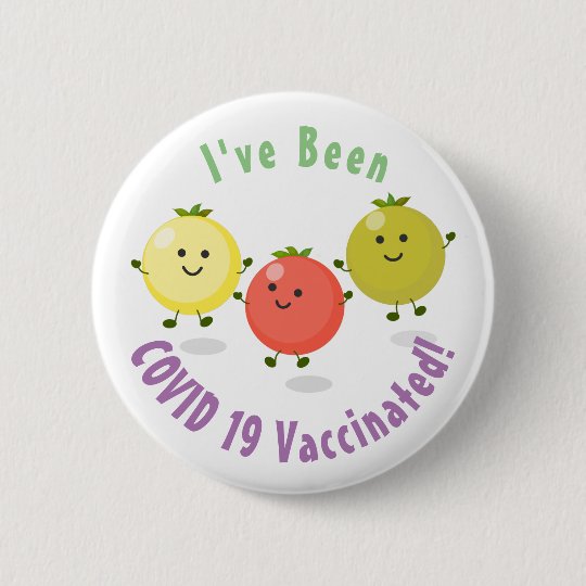 かわいいさくらんぼのトマト漫画イラストレーション 缶バッジ Zazzle Co Jp