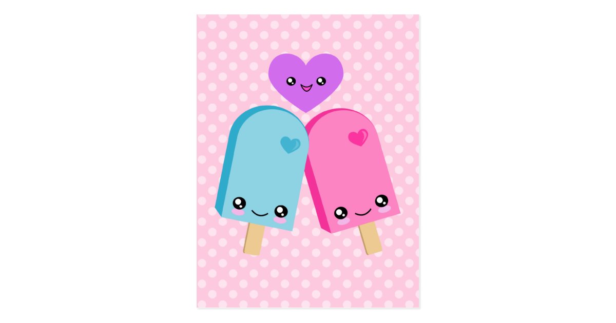 かわいいのかわいらしいアイスキャンデーbffの郵便はがき ポストカード Zazzle Co Jp