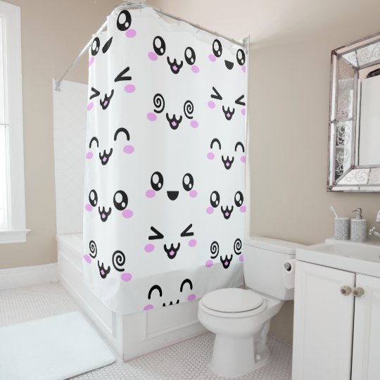 かわいいのキャラクターはシャワー カーテンに直面します シャワーカーテン Zazzle Co Jp かわいいのキャラクターはシャワー カーテンに直面します シャワーカーテン Zazzle Co Jp