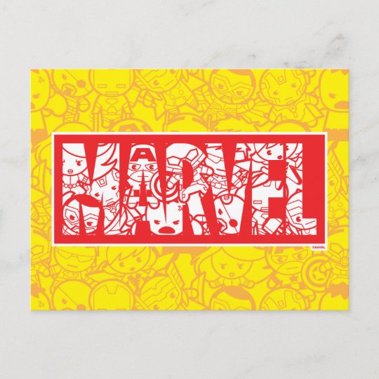 かわいいのマーベルロゴすごい 英雄 ポストカード Zazzle Co Jp