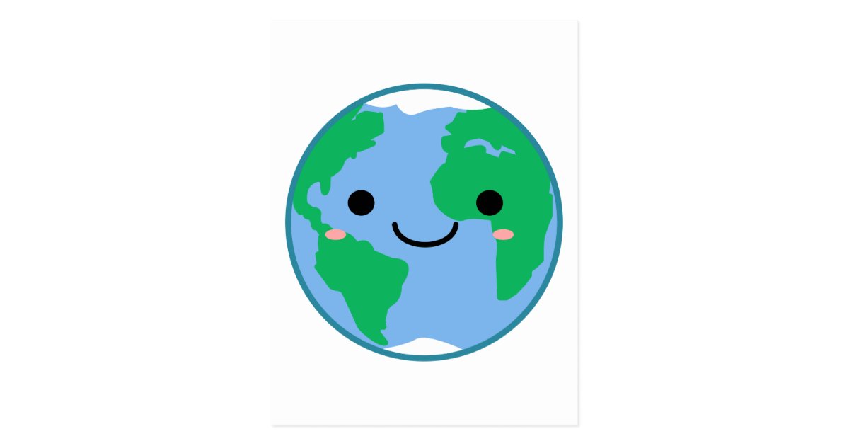 かわいいの惑星の地球 ポストカード Zazzle Co Jp