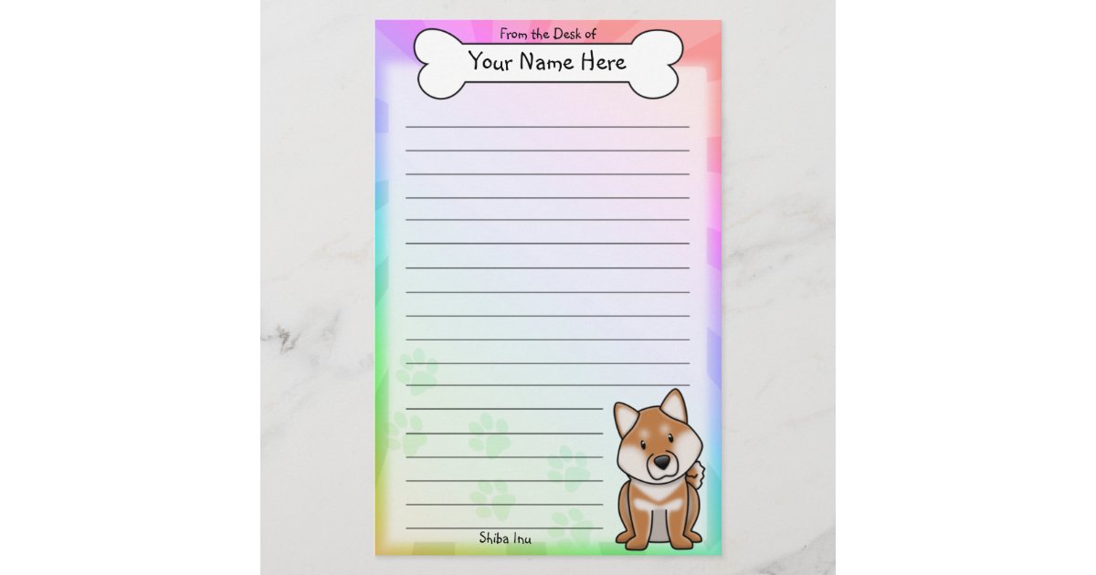 かわいいの柴犬の文房具 便箋 Zazzle Co Jp