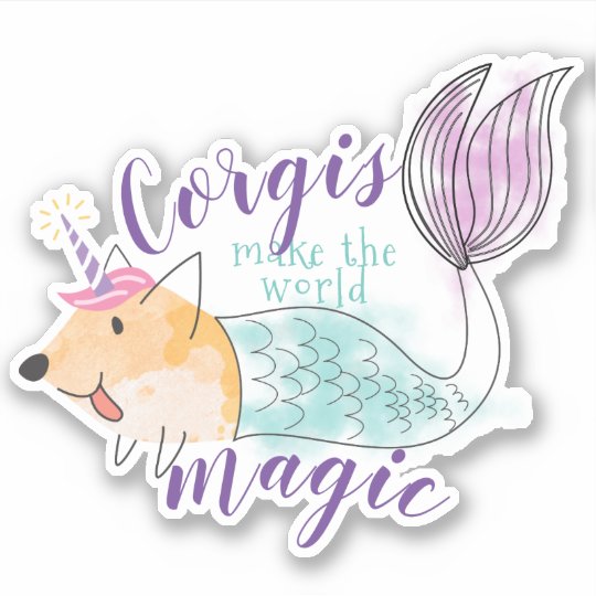かわいいウェルシュコーギーのユニコーンの人魚の魔法犬 シール Zazzle Co Jp かわいいウェルシュコーギーのユニコーンの人魚の魔法犬 シール Zazzle Co Jp