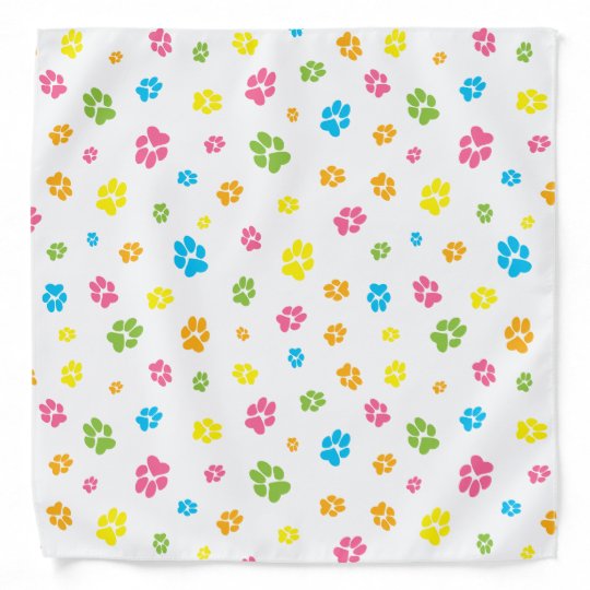 かわいいカラフル犬の足跡 バンダナ Zazzle Co Jp かわいいカラフル犬の足跡 バンダナ Zazzle Co Jp
