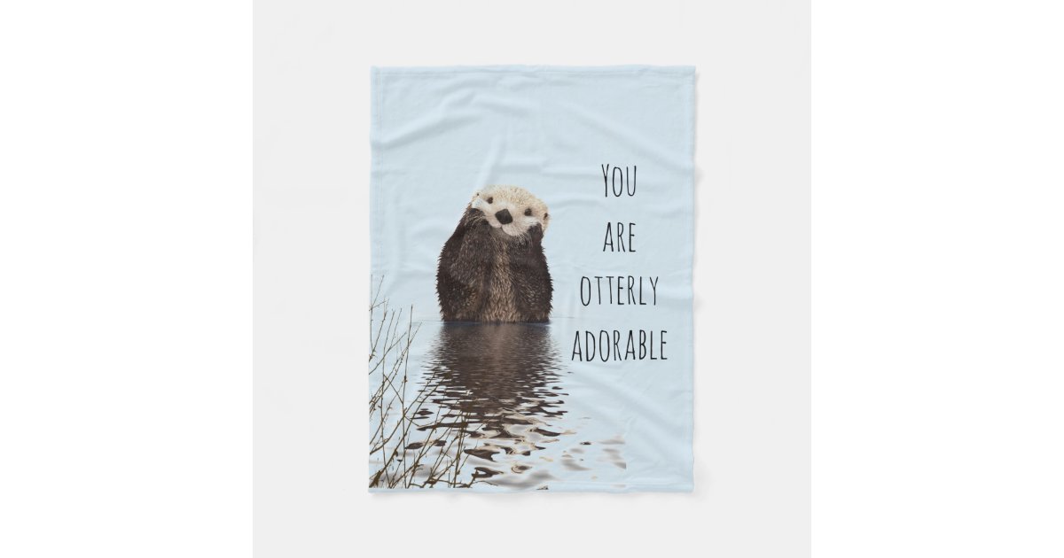 かわいいカワウソとのotterlyの愛らしくおもしろいなしゃれです フリースブランケット Zazzle Co Jp